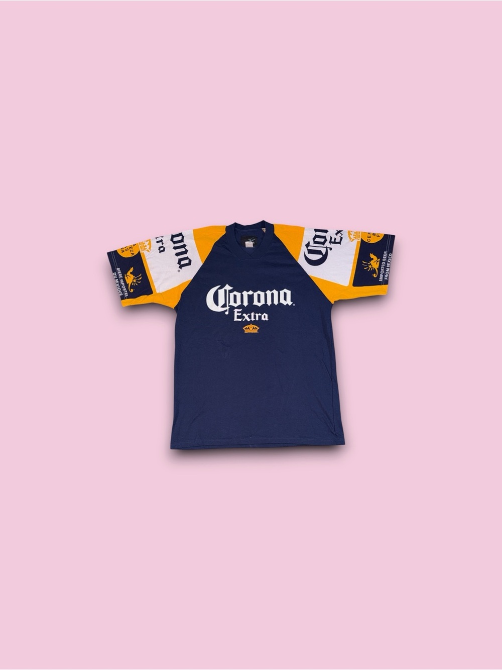 Corona Vintage T-Shirt Short Sleeve Calhoun Jersey Style 100% Cotton Large